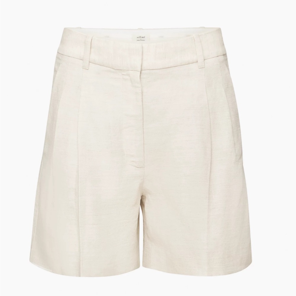 Aritzia Wilfred Effortless Linen Shorts Ecru 10